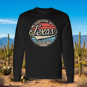 C'è qualcuno nel Texas che mi ama, maglietta retrò a maniche lunghe, taglia unisex per adulti - Product Image 3