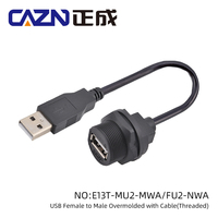 Cable USB 2.0 Impermeable IP67, Conector USB Macho a Hembra, Enchufe, Transformadores de 12v, Personalización de Cableado USB