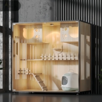 Villa de luxe en bois pour chat, lit-nid, cage en bois pour animaux, vitrine pour chat, maison pour chat