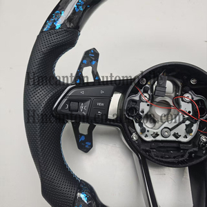 Volante Deportivo de Fibra de Carbono Forjado y Cuero Perforado para Modelos Audi A3 A4 A4L A5 A7L A8 Q5 Q7 B9 A6 R8 - Product Image 3