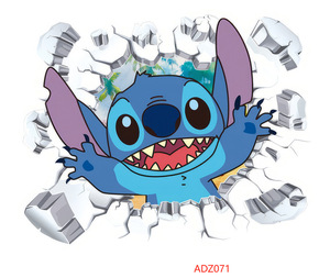 Carta da parati con adesivi da parete Anime Stich cartone animato con decalcomanie impermeabili <span class=keywords><strong>finestra</strong></span> di sfondo adorabile - Product Image 1
