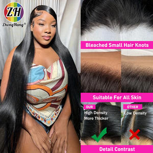 Perruque frontale en dentelle HD 13x6 en cheveux humains bruts, perruque brésilienne en cheveux humains ondulés profonds de 30 pouces, densité 250, pré-épilée - Product Image 4