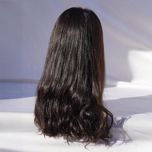 Perruque brésilienne populaire en cheveux humains, style noir à ondulations naturelles/décontractées, avec attaches tissées, pointes à simple tirage - HAIR4WIG - Product Image 3