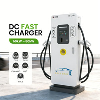 Chargeur DC pour véhicules électriques haute efficacité 60 kW 80 kW, station de recharge publique commerciale avec fonction de charge simultanée