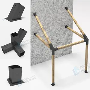 Kit braket ekstensi Pergola pasang dinding, braket Pergola logam Gazebo taman luar ruangan