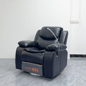 Sillón <span class=keywords><strong>Reclinable</strong></span> Multifuncional Moderno para Sala de Estar o Dormitorio, Sillón de Masaje Eléctrico de Cuero <span class=keywords><strong>Gris</strong></span> - Product Image 4