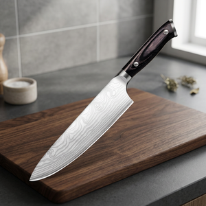 Ensemble de couteaux de chef en acier inoxydable ultra-affûtés avec manches en bois de Pakka, boîte cadeau de 5 pièces, compatible lave-vaisselle - Product Image 4