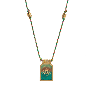 Collar con Colgante Retro <span class=keywords><strong>de</strong></span> Tarot Ojos <span class=keywords><strong>de</strong></span> <span class=keywords><strong>Amor</strong></span>, Cadena Ajustable, Chapado en Oro, con Dije Esmaltado, para Mujer, Venta Caliente <span class=keywords><strong>de</strong></span> Fábrica - Product Image 3