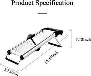Mandolin <b>Chopper</b> Kitchen Adjustable Stainless Steel Eco-Friendly Fruit & <b>Vegetable</b> Tool for Flat Pieces & Julienne Strips - Product Image 2