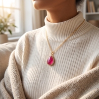Collier en pierre naturelle taille poire, forme goutte d'eau colorée, avec halo de cristaux, monture dorée, plaqué or, bijou cadeau