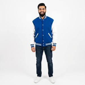 Veste bomber unisexe pour homme, décontractée, de haute qualité, en laine extensible, style hip-hop, vente en gros, orange, pour l'hiver - Product Image 1