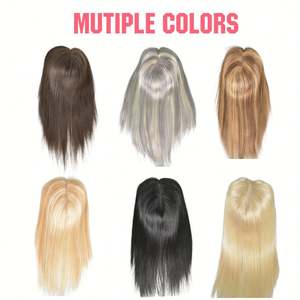 Vente en gros de postiches pour femmes, à porter et à enlever facilement, avec une ligne de cheveux naturelle, couleur piano, clip-in, 4*6 cm, postiches en cheveux humains pour femmes - Product Image 4