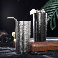 Mug à bière en titane léger à double paroi de 380 ml pour le camping et le bureau, vaisselle pour l'extérieur et la maison