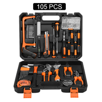 Kit d'outils domestiques DIY 105 pièces avec poignée à cliquet et marteau à griffes, durable, fabriqué à Ningbo