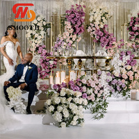 Arrangement floral lisse, décoration de mariage, centre de table, boule de fleurs artificielles en soie rose