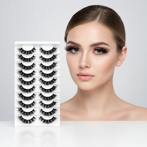 Lot de 10 paires de faux <span class=keywords><strong>cils</strong></span> en coton, effet <span class=keywords><strong>naturel</strong></span>, en vison synthétique, bande complète, <span class=keywords><strong>cils</strong></span> professionnels, faux <span class=keywords><strong>cils</strong></span> naturels - Product Image 6