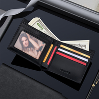 Dompet Kartu RFID Lipat Dua WilliamPOLO untuk Pria, Desain Baru, Tas PVC Pendek Tahan Aus, Sederhana, Modis, Grosir