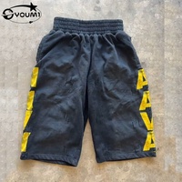 Shorts baggy Y2K en coton épais délavé à l'acide, imprimés DTG, effet usé, style hip-hop, par YOUMI Manufacturers