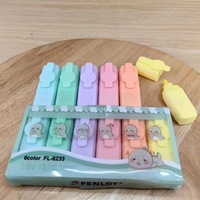 Portable Mini Surligneur Macaron Fluorescent Étudiant Peinture Doodle Marqueur Stylo Mignon Bureau Couleur Stylo Oblique Brosse Ensemble Utilisation Scolaire