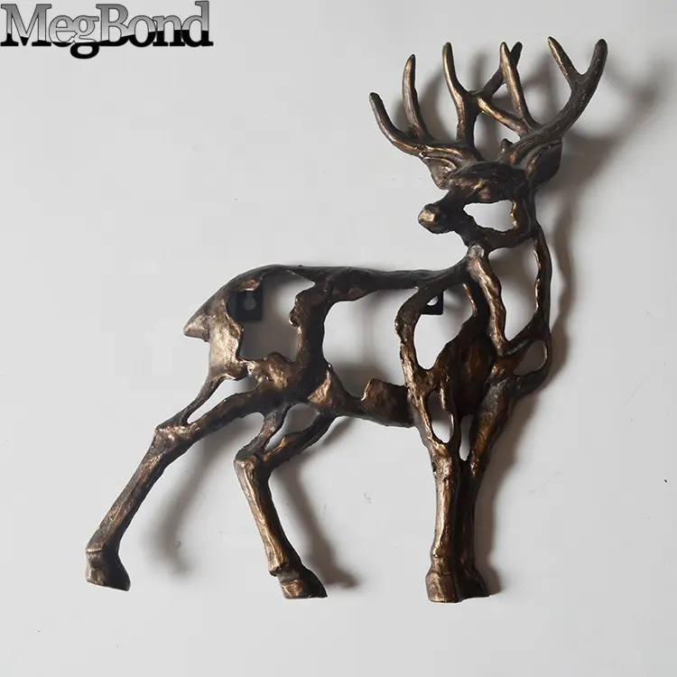 3D brons herten gietijzeren materiaal muur opknoping decor voor tuin en huis
