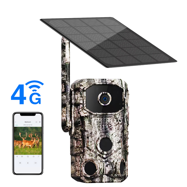 Solar Battery Powered Connectivity 940nm No Glow IR Light CMOS Sensor Element Digital 4G LTE Hunting Trail Camera