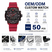 Jam Tangan Naviforce 6104 Custom Analog Digital Dual Display Quartz Sport dengan Tali Silikon Multifungsi Tahan Air OEM ODM