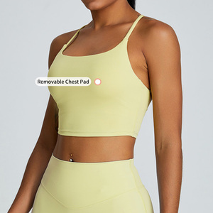Soutien-gorge de sport personnalisé pour <span class=keywords><strong>femme</strong></span>, doux, confortable, compressif, léger, respirant, extensible, à séchage rapide, push-up, pour la gym et le fitness - Product Image 6