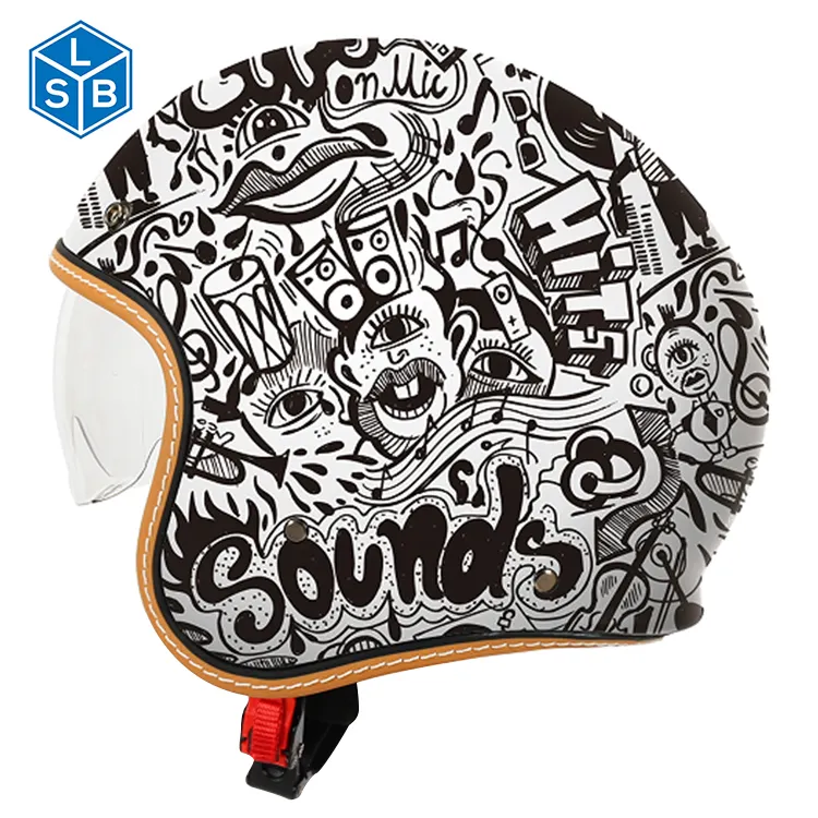 Оптовая продажа, модный дизайн, классический ретро шлем, спортивный велосипедный шлем, винтажный мотоциклетный шлем, полулицевой шлем
