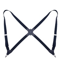 Bretelles élastiques réglables de 2,5 cm avec 2 crochets, unisexes, noires, robustes, pour pantalon