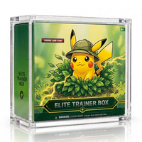 Boîte de présentation en acrylique anti-poussière et anti-UV avec couvercle magnétique transparent pour collection de cartes de jeu