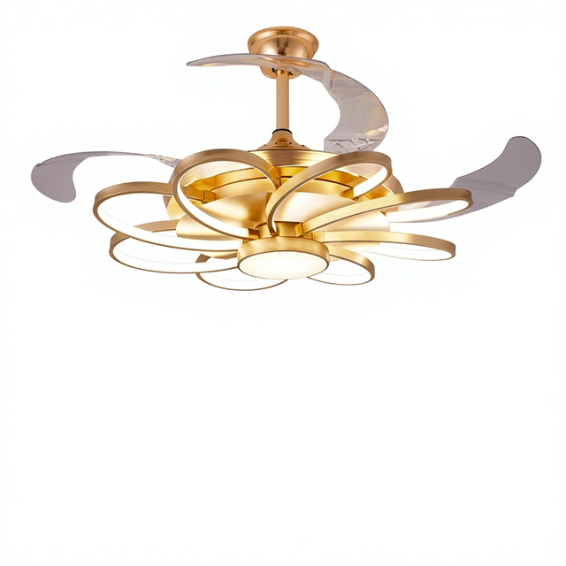 Creative Invisible Fan Light Iron Nordic Design for Bedroom Living Room Modern Simple Integrated Ceiling Fan Light Model WL-908
