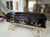 Ataúd de Mdf SA89 con acabado de alto brillo, chapa de roble para funeraria, aaudes