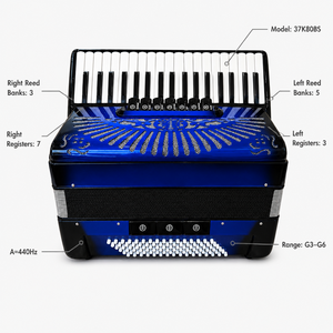 Accordéon professionnel pleine taille 80 basses 37 touches, accordéon à piano <span class=keywords><strong>italien</strong></span> pour performance adulte - Product Image 1