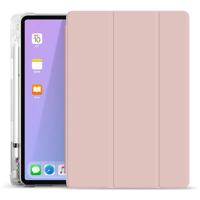 Transparent case For ipad air 2 air 1 9.7 case with pencil holder smart auto sleep and wake up