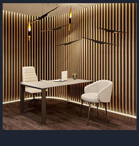 カスタムグリル木製スラット建築装飾天井パネル音響パネル - Product Image 1