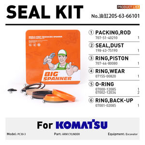ערכת אטמים 20S-63-66101 לגליל הידראולי של מחפר קומטסו PC30-3, ערכת תיקון לגליל זרוע המחפר - Product Image 6