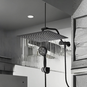 Di lusso grande <span class=keywords><strong>incasso</strong></span> in ottone soffione <span class=keywords><strong>doccia</strong></span> Set di buona qualità con termostato superiore pioggia Soft armadio Design spazzolato trattamento di superficie - Product Image 2