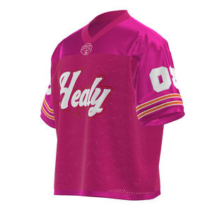 Camiseta Deportiva Estilo Fútbol Americano HEALY Retro con Rayas, Transpirable, de Malla, para Hombre, de Alto Rendimiento, con Bloques de Color Personalizados - Product Image 2
