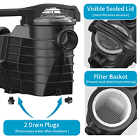 Pompe de circulation auto-amorçante 2,5 CV double tension pour piscine hors sol/encastrée 115/230V, écoénergétique pour la filtration de l'eau de piscine