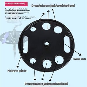 Support de sèche-cheveux moderne en acier inoxydable support de sèche-cheveux suspendu au sol pour salon ou salle de bain - Product Image 3