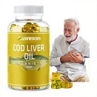 Gummies d'huile de foie de morue SPL OEM Vitamines pour la santé du cerveau, du cœur et le soutien immunitaire, 1000mg, Halal