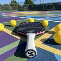 Moderner RPM Ella Oh V2 Pink Carbonfaser Pickleball-Schläger mit 16mm Tri-Density PP-Kern für Vibrationskontrolle auf dem Spielfeld