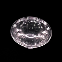 Bol à salade de fruits jetable en plastique rond transparent en gros avec couvercle