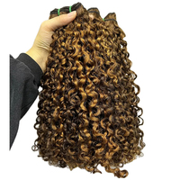 Extensiones de Cabello Humano Virgen Vietnamita 100% Sin Procesar, Color Marrón, Doble Trama, Rizos Pixie, Proveedor de Extensiones de Cabello Humano