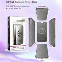 JUNBO pour iPhone Duo 18 17 16 Pro Max Verre Trempé Confidentialité 360 Degrés 0.3 mm Haute Qualité Aluminium Anti-Poussière Filet Anti-Statique 150°C