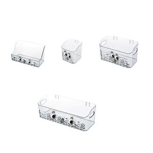 Clear Wall Mount Storage Box With Cartoon Pattern For Bathroom Makeup Organizers 500ml Capacity No Lid - Product Image 5