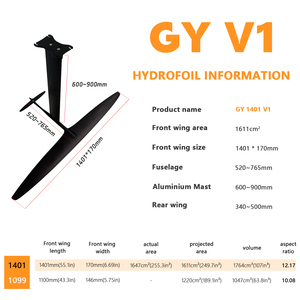 Juego de Hidroala de Carbono de Calidad Premium GY1401 V1 para Exploración en Descenso y Navegación Acuática de Alta Eficiencia - Product Image 2