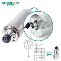 Moteur de broche CNC refroidi à l'eau 2.2kw ER16 80mm 400hz avec broche de refroidissement par eau 220V