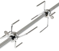 Kit de barbecue électrique en acier inoxydable portable rôtissoire gril four à poulet fourchette comprend des accessoires de barbecue au charbon de bois fabriqués à la machine