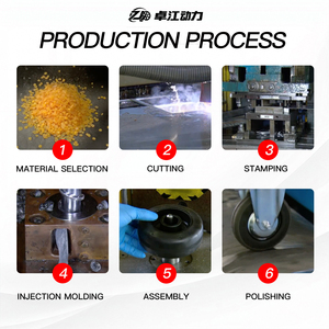 Roue pivotante en polyuréthane robuste de 1 à 8 pouces avec verrouillage central, roues de chariot industrielles personnalisables OEM, roulement à billes, 500 kg - Product Image 4
